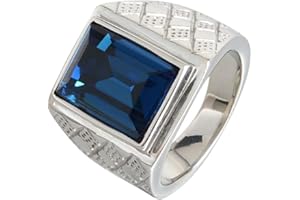 HIJONES Uomo Donna Acciaio Inossidabile Classico 18MM 18k Oro/d'Argento Placcato Birthstone Anelli con Pietra