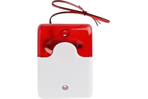 LEIBOCHAO Sirena Alarma 220V, Sirena Estroboscópica con Cable, Alarma con Luz y Sonido, Dispositivo de Advertencia de Seguridad, Luz Intermitente Roja, Zumbador de Alto Nivel de Decibelios