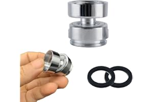 HATOOLHA 360 Degree Swivel Faucet Adapter, 20mm Female to 22mm Male Brass Thread Faucet Adapter Tap Aerator Connector ( 2pcs )