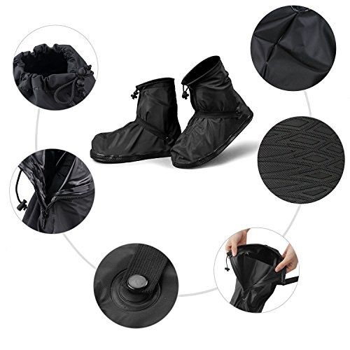 YMTECH Regenüberschuhe Wasserdicht Schuhe 1 Paar, Outdoor Rutschfester Radsportschuhe Überschuhe - 3