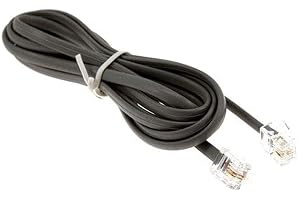 Telephone Extension Cord Telephone Cable Phone Line Landline Wire with Standard RJ-11 Plug Male/Male Black (Black, 3 Meter)