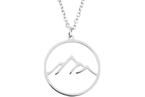 Happiness Boutique Collana Montagna in Color Argento | Collana Delicato Pendente Circolare Bijoux Acciaio Inossidabile