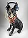Produktbild Dogge mit Kopfhörer 33 x 23 cm Bulldogge schwarz Hund Tier Figur Deko GWU 15606