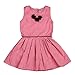 Pikaboo Pink Girls Dress with flower bow at neck & waist belt rope RS.499.00