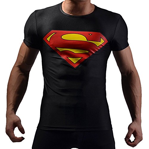 M.Baxter Compression Shirt Kurzarm Herren T-Shirts mit Fashion Logo Printed Fitness Funktionsshirt