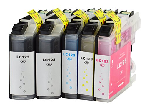 5 Druckerpatronen kompatibel für Brother LC-123 LC123 LC-127 LC-125 XL mit Chip - 2