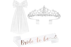 CAPANEUS Evjf Accessoire, Écharpe Future Mariée, Voile Mariée Evjf, Couronne de Diamants en Cristal, Kit Enterrement de vie de Jeune Fille, Bride to Be Accessoires pour Fête EVJF Déguisement