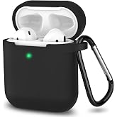 URUCHI AirPods 1/2. Nesil ile Uyumlu İnce ve Hafif Silikon Kılıf, Yumuşak Esnek Tasarım, Anahtarlıklı, Kablolu ve Kablosuz Şa