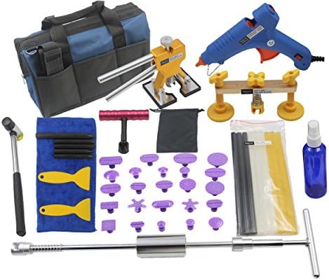 Anyyion Car Dent Puller Kit,Auto Body Dent Removal Tool Car Paintless Dent Repair Kit Pops a Dent ;（51 PCS Tool）