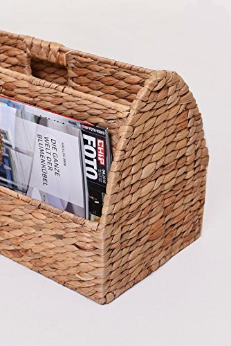 VIVANNO Zeitungsständer 4 Fächer eckig „Angolo“ Wasserhyazinthe, natur - 2