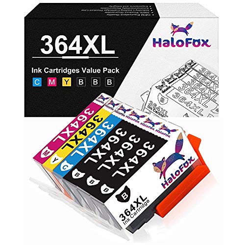 HaloFox 6 Cartuchos de Tinta 364XL Combo Multipack 364 XL Alto Rendimiento Compatible para HP DeskJet 3520 3070A OfficeJet 4620 Photosmart 5510 5514 5515 5520 5524 5525 6510 6520 7510 7520