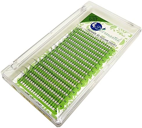 Semi Permanent Eyelash Extensions Russian 3D Premade Volume Lashes D Curl- Thickness 0,07 mm for Eyelashes Extensions (9 mm)