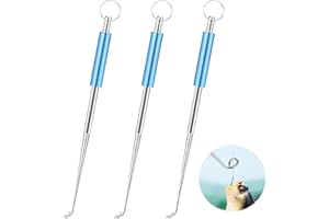 AZWOOD Gancho de pesca de acero inoxidable, removedor de anzuelos de pesca, 3 unidades Disgorger portátil, extractor, accesorios de pesca