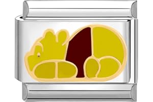 QUIGES FASHION JEWELS Quiges 9mm Italian Style Charm Modul Edelstahl Winnie Bär für Italienische Armbänder