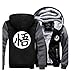 Produktbild Dragon Ball Hoodie Verdickte Kapuzenpullover Winter Jacke Mit Flaum Grau