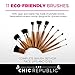 Bamboo Makeup Brushes - 11 Piece Set with Premium Synthetic Hair and Natural Bamboo Handles for Face Cheeks and Eyes, BONUS Complexion Beauty Makeup Sponge Blender!