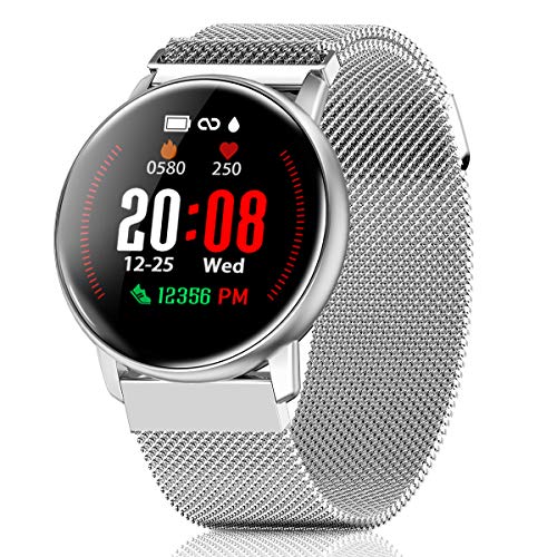 CanMixs Smartwatch, CM12 Orologio Fitness Activity Tracker IP67 Impermeabile Sport Watch attività intelligente Bracciale con Cardiofrequenzimetro Chiamata SMS Push per donna Uomini Android e iOS