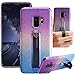 Produktbild Galaxy S9 Hülle Glitzer,Bakacase Hybrid Schutzhülle mit Weiche TPU Abdeckung + Glitzer Papier + PC Innere Schicht Hülle mit Ständer Kompatibel für Samsung Galaxy S9-Farbverlauf Lila Blau