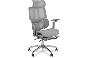 MUSSO H80 Pro Ergonomiczne krzesło biurowe, siatkowe krzesło biurkowe z 3-strefowym dynamicznym podparciem lędźwiowym, regulowanym podłokietnikiem 4D, 5-stopniowym regulowanym oparciem, zagłówek i