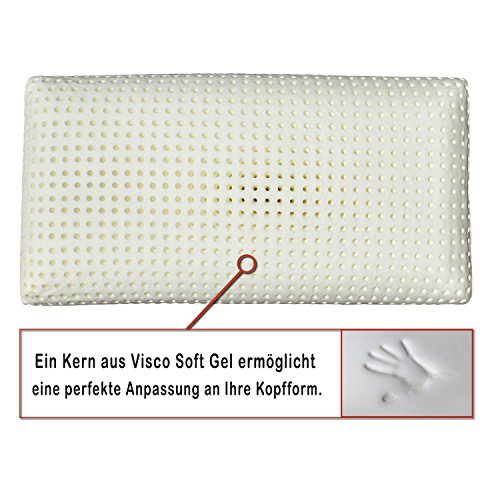 sabeatex Aktion schlaf dich fit Nackenstützkissen inkl. Bezug, weiß, 68 x 35 x 13 cm - 5