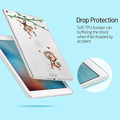 iPad Mini 4 Hülle, ESR® Auto aufwachen/Schlaf Funktion Ledertasche mit Durchschaubar Rückseite Abdeckung mit Muster Schutzhülle für iPad Mini 4 (Affe) - 9