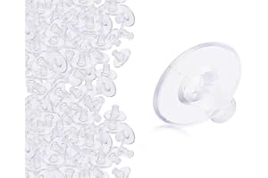 Lhbwhiz Förpackning med 100 st silikonörhängesstoppar, universella örhängesstoppar i transparent plast, transparent gummispän