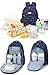 Multifunctional Mummy Large Capacity Backpack Baby Diaper Nappy Bag Nursery Changing Bag Handbag Shoulder Backpack, 33 x 42 x 17 cm, Blue
