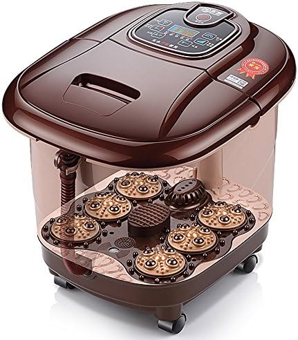 FUFU Foot Massagers Foot tub Automatic massage foot basin Foot bath Foot bath Electric heating foot therapy for deep barrels (Wine red) (430 * 370 * 330mm) For Foot Care