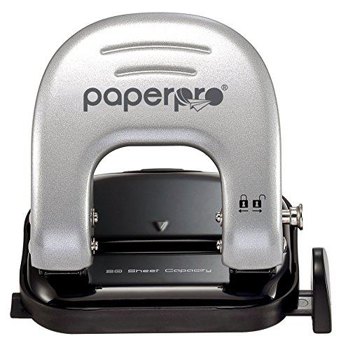 PaperPro 2315 - Perforadora de papel de 2 agujeros  color negro y plateado