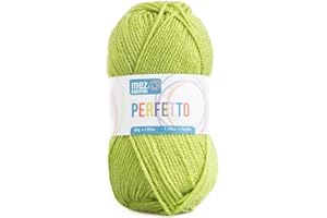 GENERICO Lana acrilica morbida Perfetto Mez Cucirini, filato per uncinetto, lavoro a maglia, tappeti e hobby creativi, gomitolo da 50gr, 133 metri (Verde Limone P8194)