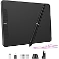 Graphics Drawing Tablet, VEIKK VK640 6 × 4 Inch Digital Drawing Pad with Battery-Free Pen 6 Shortcut Keys Tilt Function 8192 Levels Electronic Writing Pad for Laptop PC for Android OS Windows MAC