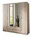 Produktbild Wimex Kleiderschrank/Drehtürenschrank Duo, 4 Türen, 2 Schubladen, 2 Spiegel, (B/H/T) 180 x 198 x 58 cm, San Remo-Eiche