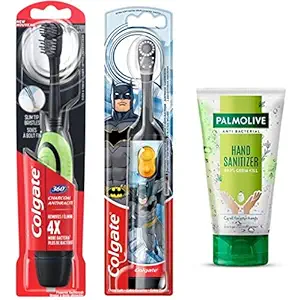 Colgate 360 Charcoal Battery Power Toothbrush, Pc | Colgate Kids Batman Electric Battery Toothbrush, Pc (Father and Son) (Combo)