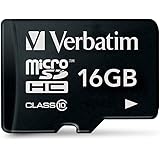 Verbatim Premium microSDHC Speicherkarte I 16 GB I SD Karte für Full-HD Videoaufnahmen I schwarze Speicherkarte wasserabweise