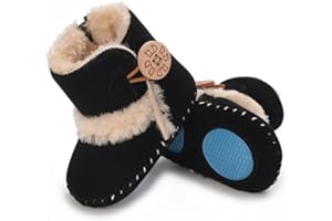 SEHFUPOYE Baby Winter Warme Schneestiefel Neugeborenes Baby Mädchen Jungen Weiche Sohle Knöpfe Fleece Stiefel Säugling Kleinkind Erste Walker Schuhe