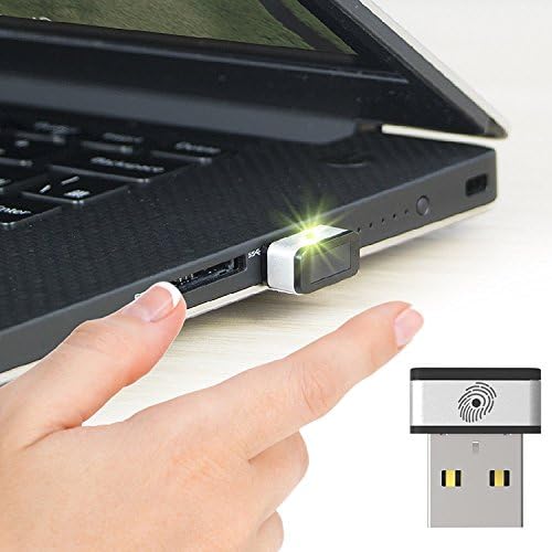 Mini USB Fingerprint Reader for Windows 10 Hello, PQI My Lockey 360° Touch FIDO certified for PC / Notebook