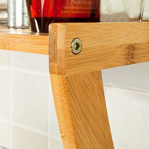 SoBuy® Wandregal,Handtuchregal,Handtuchhalter zur Wandmontage mit 3 Stangen aus Bambus, FRG47-N - 7