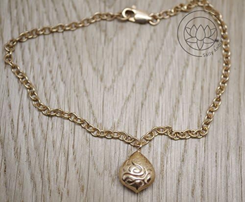 Ganesh Pod charm bracelet 18ct rose gold plated Sterling silver,Hindu inspired, Yoga Jewellery UK Hallmarked, Elephant silver bracelet