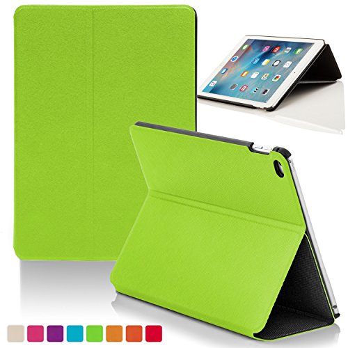 Forefront Cases® Neue Leder Hülle / Tasche / Case / Cover Tasche für Apple iPad Air 2 / 2nd Generation (Oktober 2014) - Rundum-Geräteschutz und intelligente Auto-Sleep-Wake-Funktion mit 3-JAHRES-GARANTIE VON FOREFRONT CASES