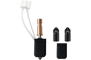 RugooSpink Upgrade Kobra S1 Keramik Hotend Kobra S1 Heißes Ende Druckkopf Kobra S1 Combo Extruder Heißes Ende mit Extra 0.2/0.6MM Gehärteter Stahl Düse+2PCS Silikonhülse für Anycubic 3D Drucker