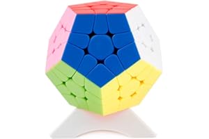 KINDPACK OJIN Mr.M 12 Oberfläche 3x3 Megaminx M Dodekaederwürfel Gigaminx Megaminx Mattierte Oberfläche Glattes Drehpuzzle Würfel Glattes Puzzle mit einem Würfelstativ(Stickerless)