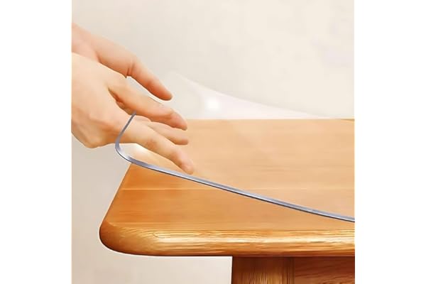 Qlarity Covers Clear 2mm Max Shield Table Cover 36 X 60 Inch (91.5X152cm) Dining PVC Table Cover 4/6 Seater Anti-Slip, Heat/Water Resistant Transparent Table Protector Customised Sizes,Rectangular