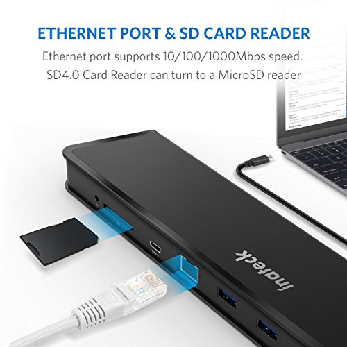 Inateck USB-C Hub mit USB C Anschlüssen, HDMI, USB 3.0, Gigabit Ethernet und SD-Kartenleser Port , Typ C Laptop Dockingstation mit 60 W Netzteil Unterstützung für 2016 Macbook und Chromebook Pixel (HB9001) - 5