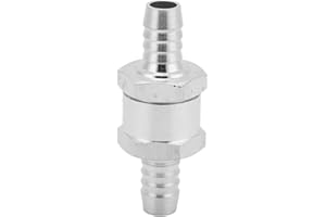 AMONIDA Clapet anti-retour, 0,2-6 bar en alliage d'aluminium universel pour conduite de carburant Valve jetable pour essence, biodiesel, eau, liquide de refroidissement, huile, air/vide (10 mm)