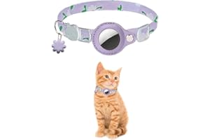 PF DOGGY PRENDRE SOIN DE LUI Collar Airtags para gato PF Doggy con seguimiento GPS y geolocalización en tiempo real para garantizar la seguridad y la vigilancia de su compañia Felino (rosa con flores)
