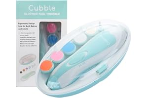 Cubble 8 in 1 Baby Electric Nail Trimmer with LED Lights, Quiet and Safe for Newborns and Toddlers, 6 Filing Heads and Grinding Pads, and 4 Speed Modes (Blue)