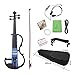 Produktbild ammoon Full Size 4/4 E-Violine Fiddle Ahornholz Saiteninstrument Ebenholz Griffbrett Chinrest mit 1/4 "Anschluss Kabel Kopfhörer Kasten für Musikfreunde Anfänger