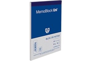 Unipapel - Blocs de Notas Pequeños, Pack de 10 Unidades, Tamaño A6, Cuadriculados 4m, 80 Hojas, Papel 60g Microperferado, 14,8x10,5cm, Cotnratapa Resistente, Memoblock Uni, Certificado PEFC