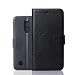 Produktbild LG K8 ( 2017 ) Hülle, LG K8 ( 2017 ) Schutzhülle, Alfort Carving Lederhülle Fashion Design Premium PU Leder Hohe Qualität Tasche Case Cover Kasten Abdeckung Wallet für LG K8 ( 2017 ) 5.0" Smartphone Funktion Standfunktion Unterstützte Telefone und Magnetverschluss mit Schmetterling ( Schwarz )