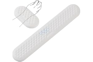 EGOSKY Ergonomiczna podkładka pod klawiaturę, ze skóry PU i pianką z pamięcią kształtu, wygodna podkładka pod nadgarstek do laptopa, poduszka do pisania, ulga w bólu (biała)
